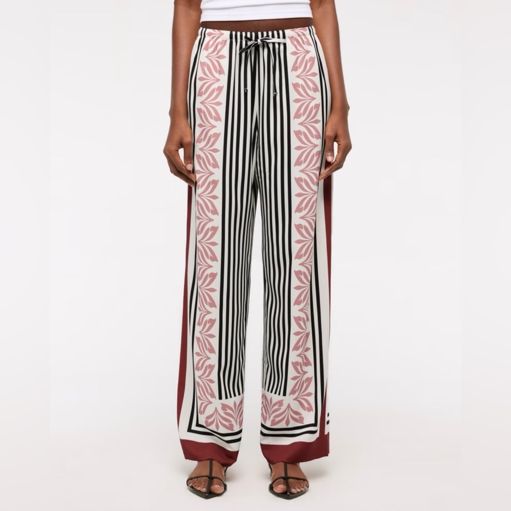 Abercrombie & Fitch Striped Wide-Leg Pants